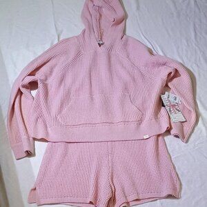 Celebrity Pink/2 Piece Short Set/Women XL/Pink/Waffle Knit Lounge Shorts Outfit